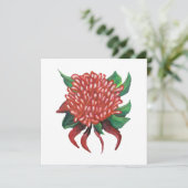 Blume Handgezeichnete Waratah Einladung (Stehend Vorderseite)