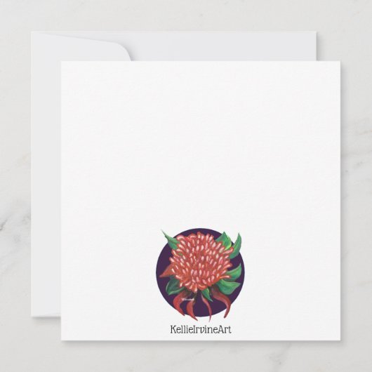 Blume Handgezeichnete Waratah Einladung (Rückseite)