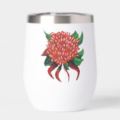 Blume Handgezogene Waratah Wasserflasche (Rückseite)