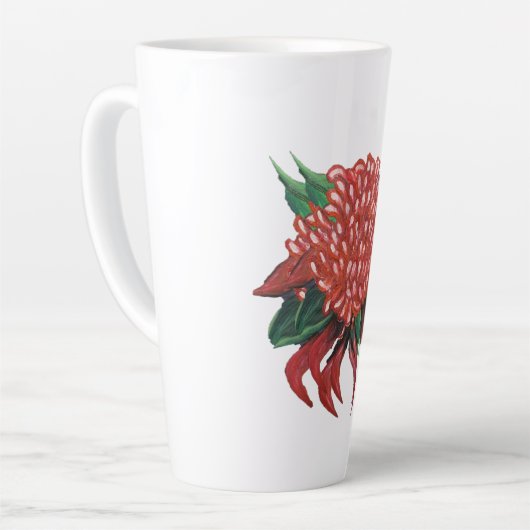 Blume Handgezogene Waratah Wasserflasche Milchtasse (Linke Ecke)