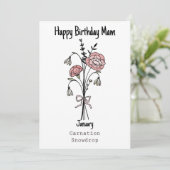 Blume Happy Birthday Card Karte (Stehend Vorderseite)