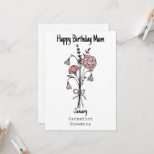 Blume Happy Birthday Card Karte (Vorderseite/Rückseite Beispiel)