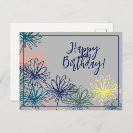 Blume Happy Birthday Postkarte