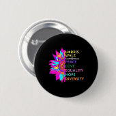 Blume Harris Wheimer 2024 Peace Liebe Equality Hop Button (Vorne & Hinten)