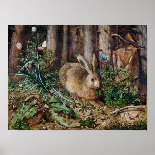 Blume Hasen Kunstwald Vintag Poster (Vorne)