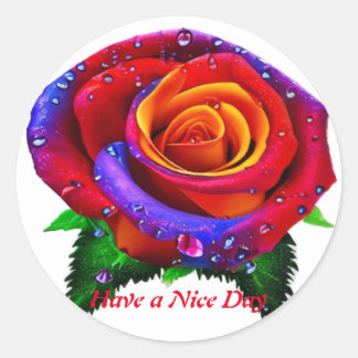 Blume hat einen hübschen, klassischen Rundaufklebe Runder Aufkleber