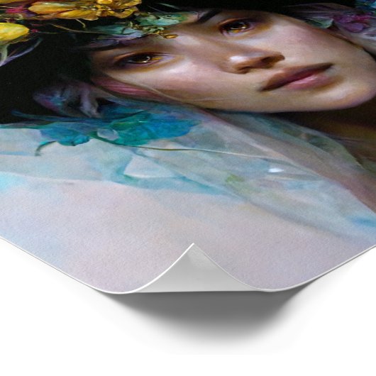 Blume Hat Fantasy Art Poster (Ecke)