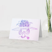 Blume Hat Lady - rosa Dankeskarte (Vorderseite)