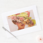 Blume Hat Viktorianische Lady Oval Stickers (Umschlag)