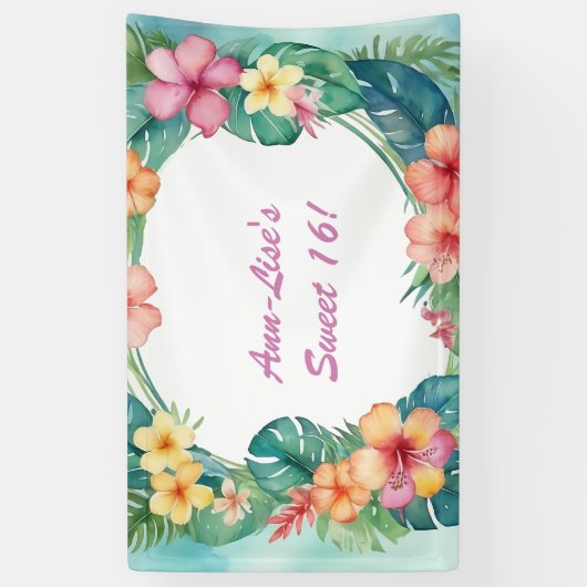 Blume Hawaii Geburtstag Banner (Vertikal)