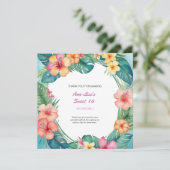 Blume Hawaii Geburtstag Dankeskarte (Stehend Vorderseite)