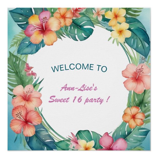 Blume Hawaii Geburtstag Poster (Vorderseite)