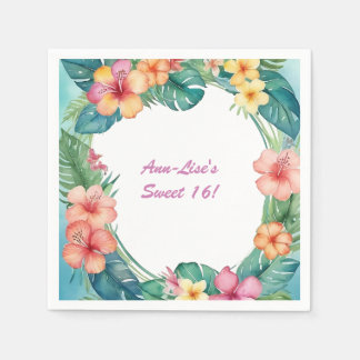 Blume Hawaii Geburtstag Serviette