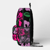 Blume hawaii, schwarz, tropischer Hibiskus Bedruckter Rucksack (Rechts)