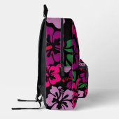 Blume hawaii, schwarz, tropischer Hibiskus Bedruckter Rucksack (Links)