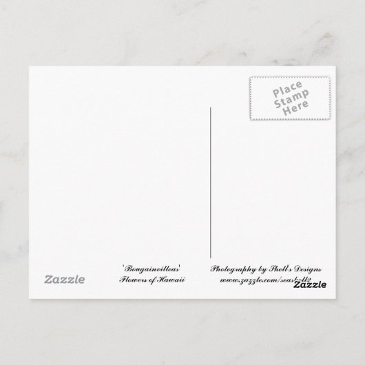 Blume Hawaiis Postkarte (Rückseite)