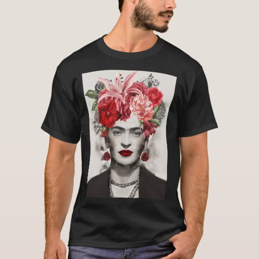 Blume Head Frida kahlo Kunst Blume Geschenk für Fa T-Shirt (Vorderseite)