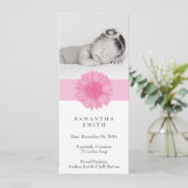 Blume Headband Geburtsankündigung 4" x 9,25" Ankündigung (Stehend Vorderseite)