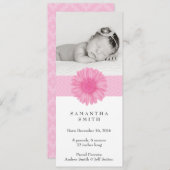 Blume Headband Geburtsankündigung 4" x 9,25" Ankündigung (Vorne/Hinten)