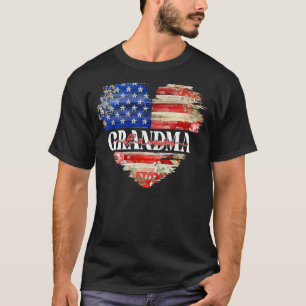 Blume Heart American Oma Life 4. Juli Pat T-Shirt