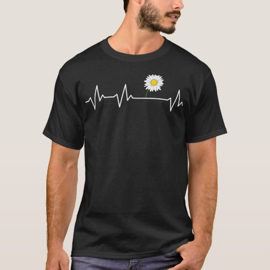 Blume Heartbeat Niedlich Gartenarbeit Blume Daisy T-Shirt (Vorderseite)