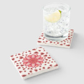 BLUME HEARTS RED LIEBE VALENTINE GIFT STEINUNTERSETZER (Seitenansicht)