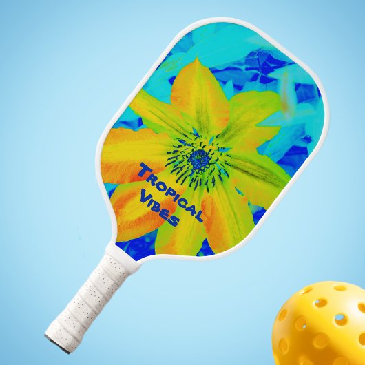 Blume Hellfarbig Gelborange Blau Pickleball Schläger