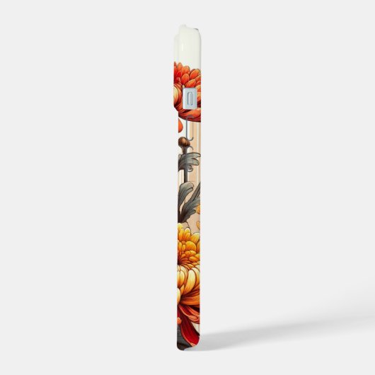 Blume Herbst Chrysanthemum iPhone 15 Hülle (Linke Seite)