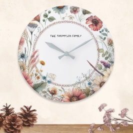Blume Herbst Elegante Natur Personalisiert Große Wanduhr
