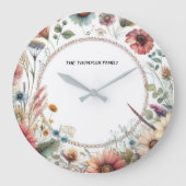 Blume Herbst Elegante Natur Personalisiert Große Wanduhr (Vorderseite)