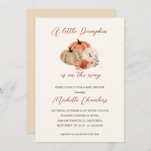 Blume Herbst Pumpkins Elegante Kinderdusche Einladung
