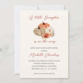 Blume Herbst Pumpkins Elegante Kinderdusche Einladung (Vorderseite)