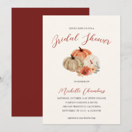 Blume Herbst Pumpkins Elegantes Brautparty Einladung