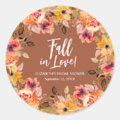 Blume Herbst Terracotta Brautparty Runder Aufkleber (Vorderseite)