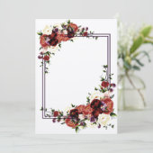 Blume Herbst Terracotta Cream Burgund Einladung (Stehend Vorderseite)