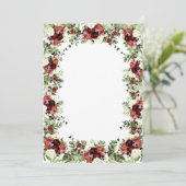 Blume Herbst Terracotta Cream Burgund Einladung (Stehend Vorderseite)