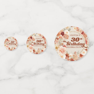 Blume Herbst und Herbst Terrakotta 30. Geburtstag Konfetti