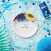 Blume Herbst Wasserfarbe Elegante Hochzeit Pappteller (Party)