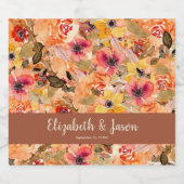 Blume Herbst Wasserfarbe Hochzeit Terrakotta Schaumweinetikett (Einzelnes Label)