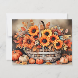 Blume, Herbstfarben, Postkarte