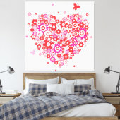 Blume Herz 1 Wrapped Canvas Leinwanddruck (Insitu (Schlafzimmer))