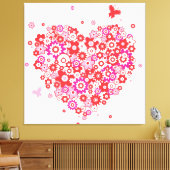 Blume Herz 1 Wrapped Canvas Leinwanddruck (Insitu (Wohnzimmer))