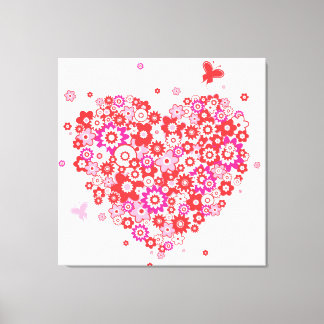 Blume Herz 1 Wrapped Canvas Leinwanddruck