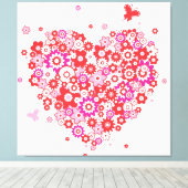 Blume Herz 1 Wrapped Canvas Leinwanddruck (Insitu (Holzboden))