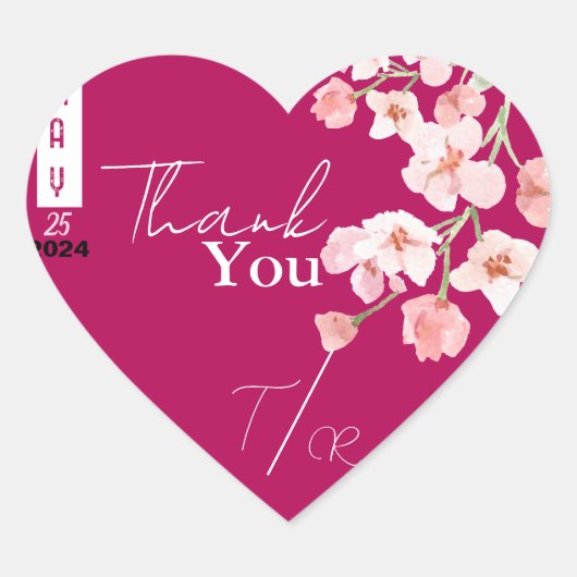 Blume Herz-Aufkleber (Vorderseite)