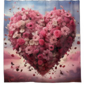 Blume Herz & Butterfly Duschvorhang (Vorderseite)
