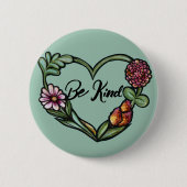 Blume Herz Button (Vorderseite)