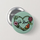 Blume Herz Button (Vorne & Hinten)