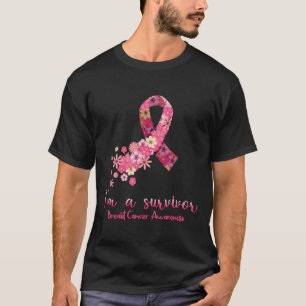 Blume Herz ich bin ein Überlebender Brustkrebs-Bew T-Shirt