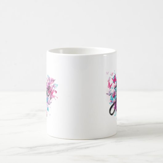 Blume Herz Kaffee Tasse (Mittel)